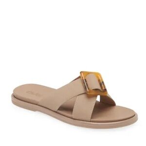 OluKai Beige Slide Sandals with Tortoiseshell Buckle. Never worn.